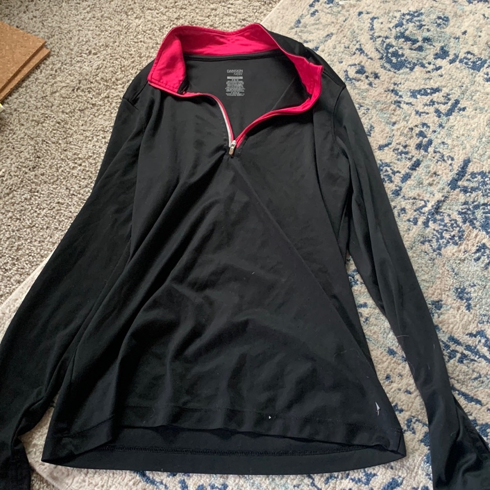 Black and pink 1/4 zip pullover